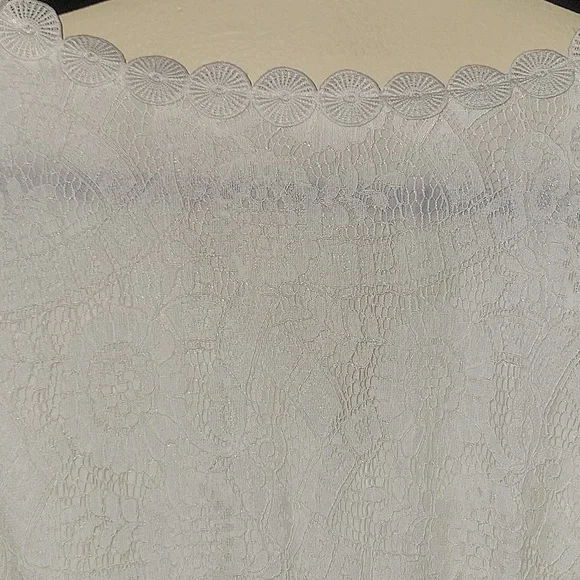 Blu Pepper Ivory Lace Puff Sleeve Dress - Picture 6 of 10